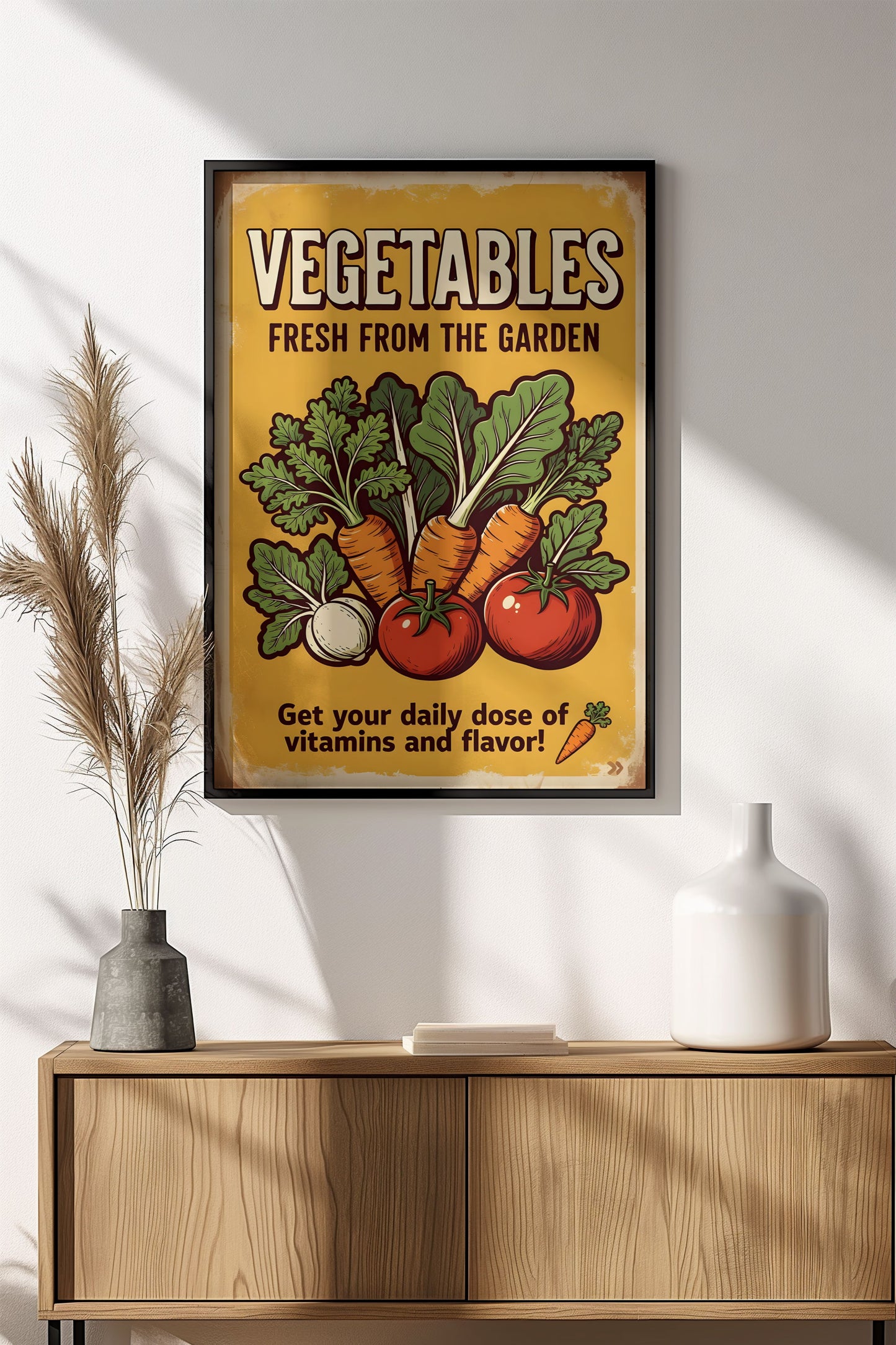 Vegetables Fresh From The Garden - Retro Vintage Kitchen Poster
