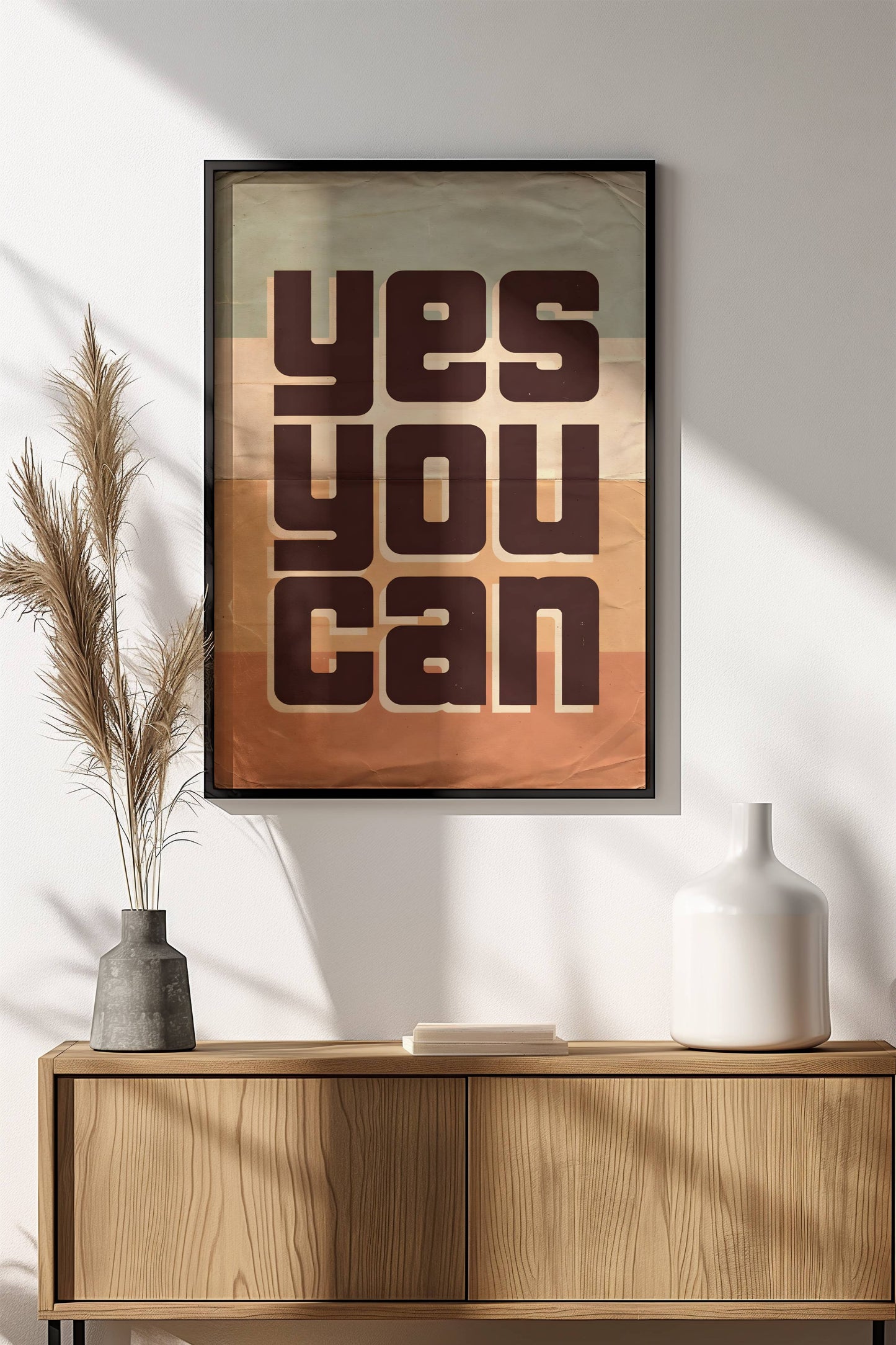 Yes You Can Poster - Retro Motivational Yes Art