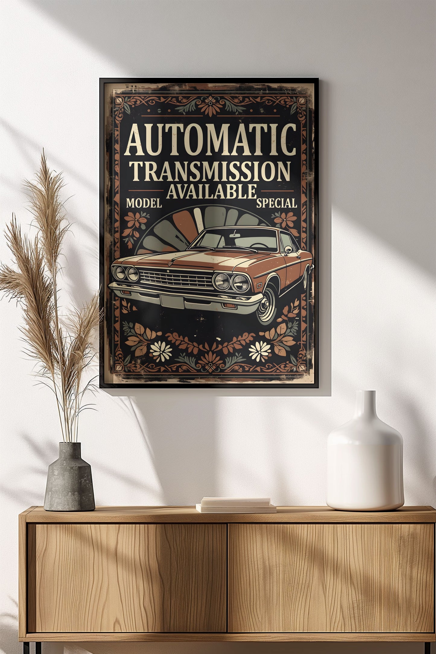 Automatic Transmission Available - Vintage Car Poster