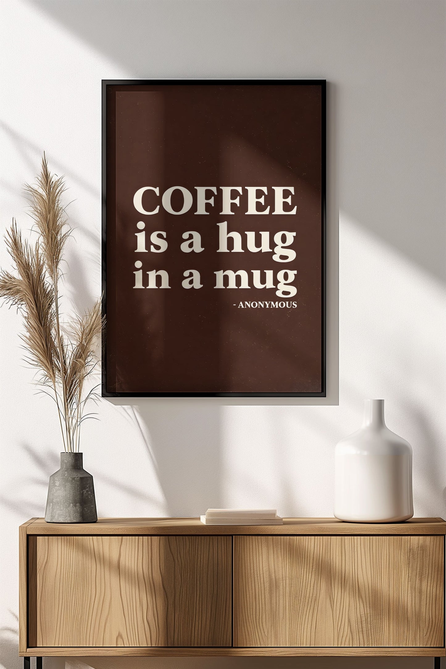 Coffee Is a Hug in a Mug - Vintage Poster