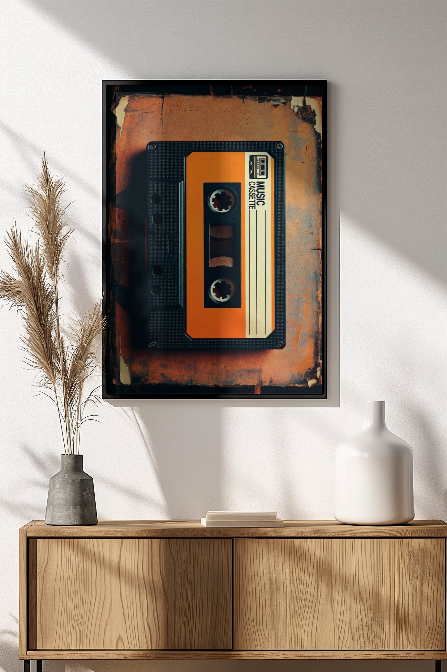 Retro Cassette Music Poster - Vintage 80s Mixtape Art