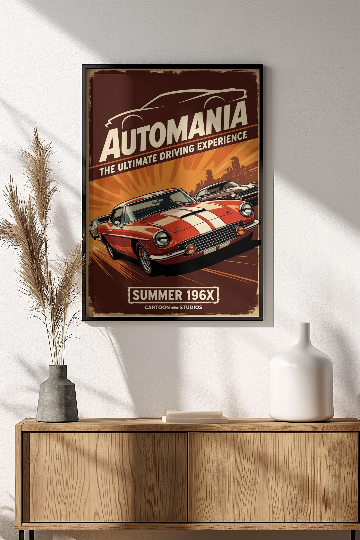 Automania Poster - Retro Classic Cars Driving Experience Art