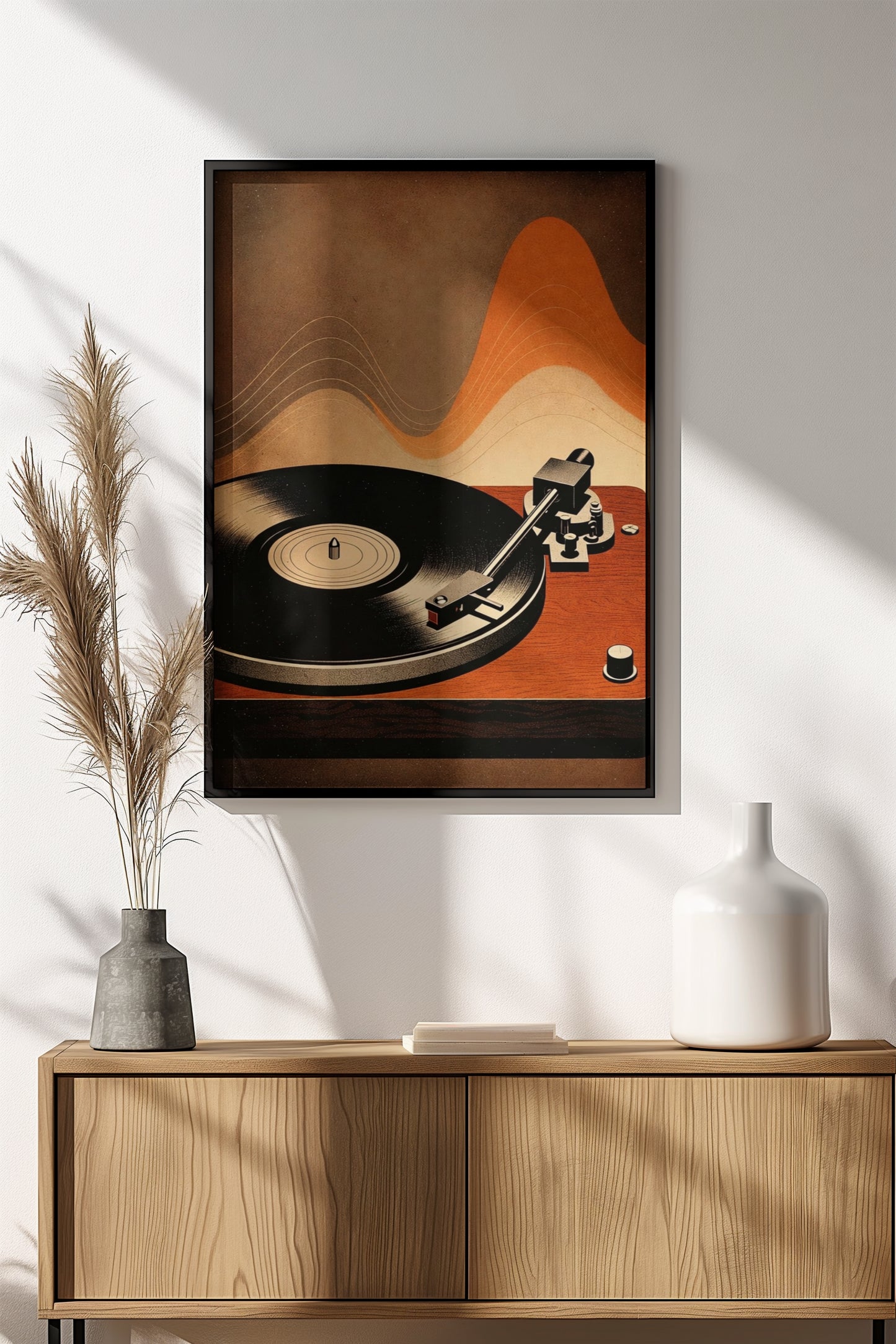 Vinyl Sunset Groove Poster - Retro Turntable Art