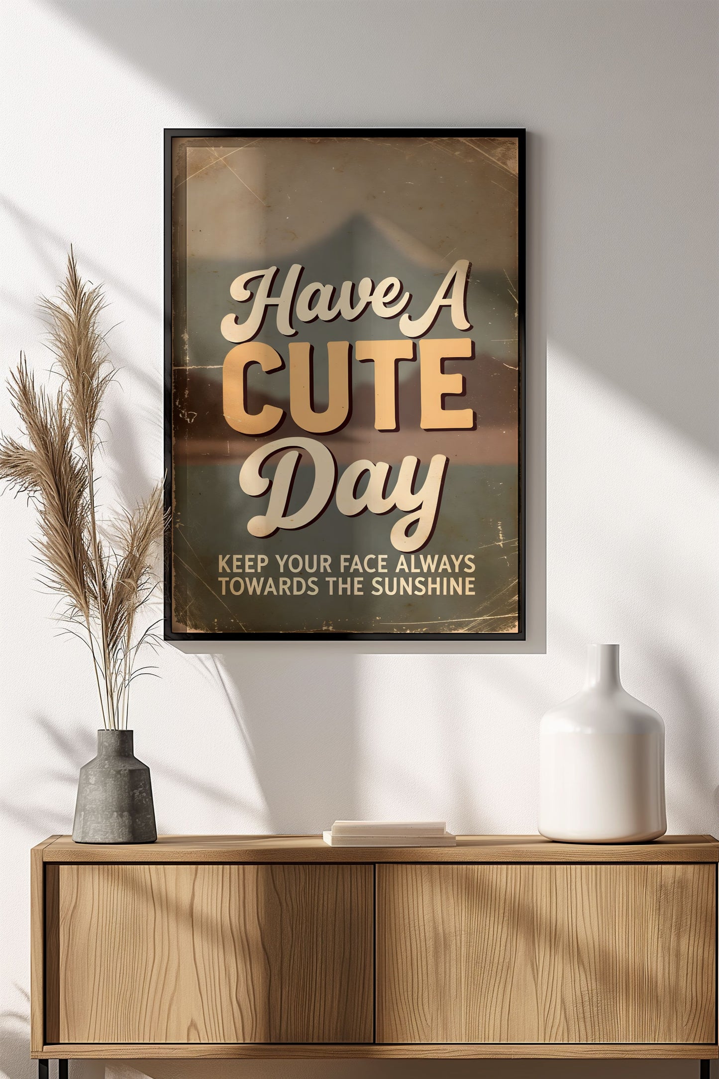 Have a Cute Day Poster – Retro Sunshine Smile Art
