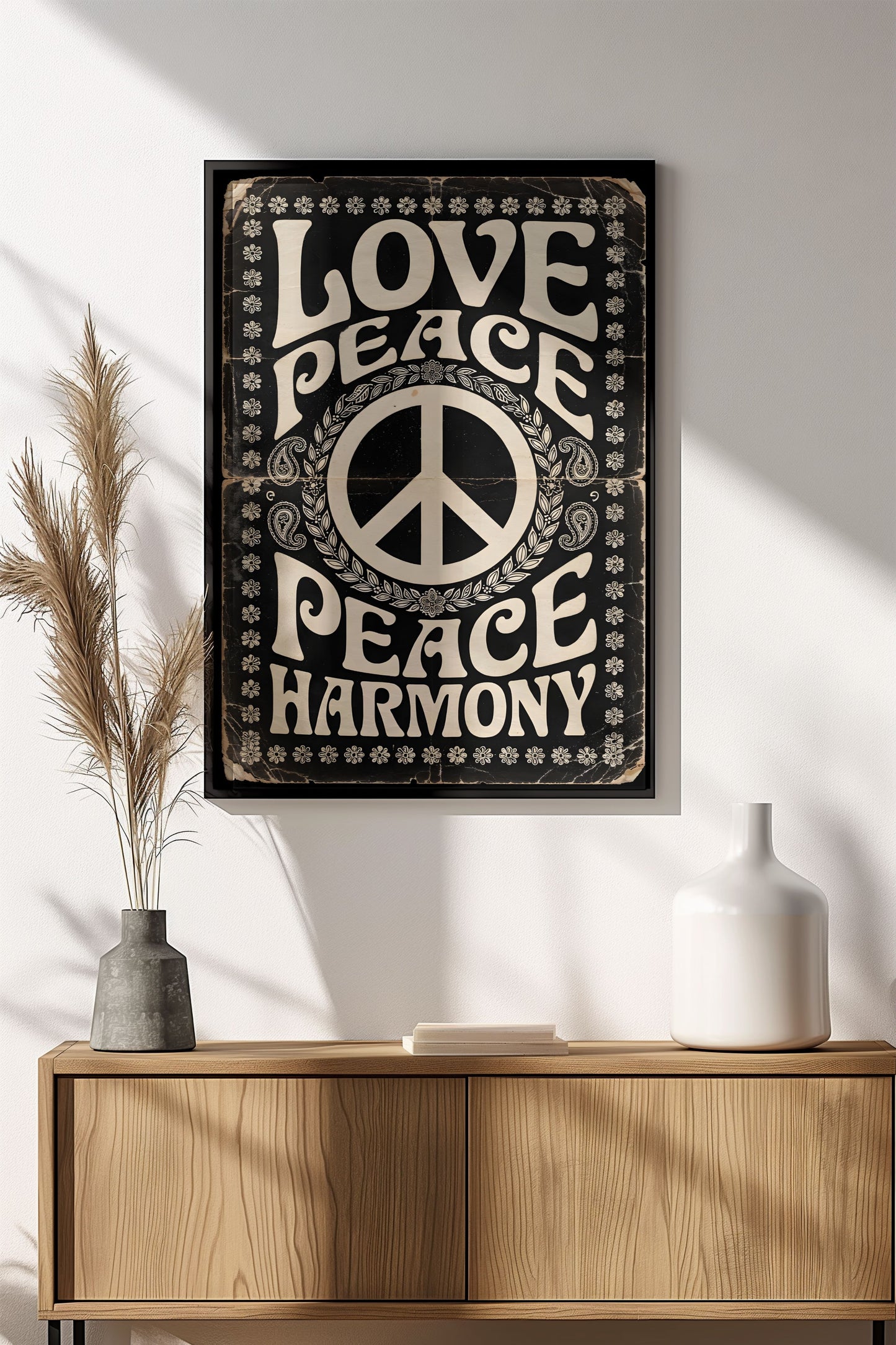 Love Peace Harmony - Vintage Hippie Poster