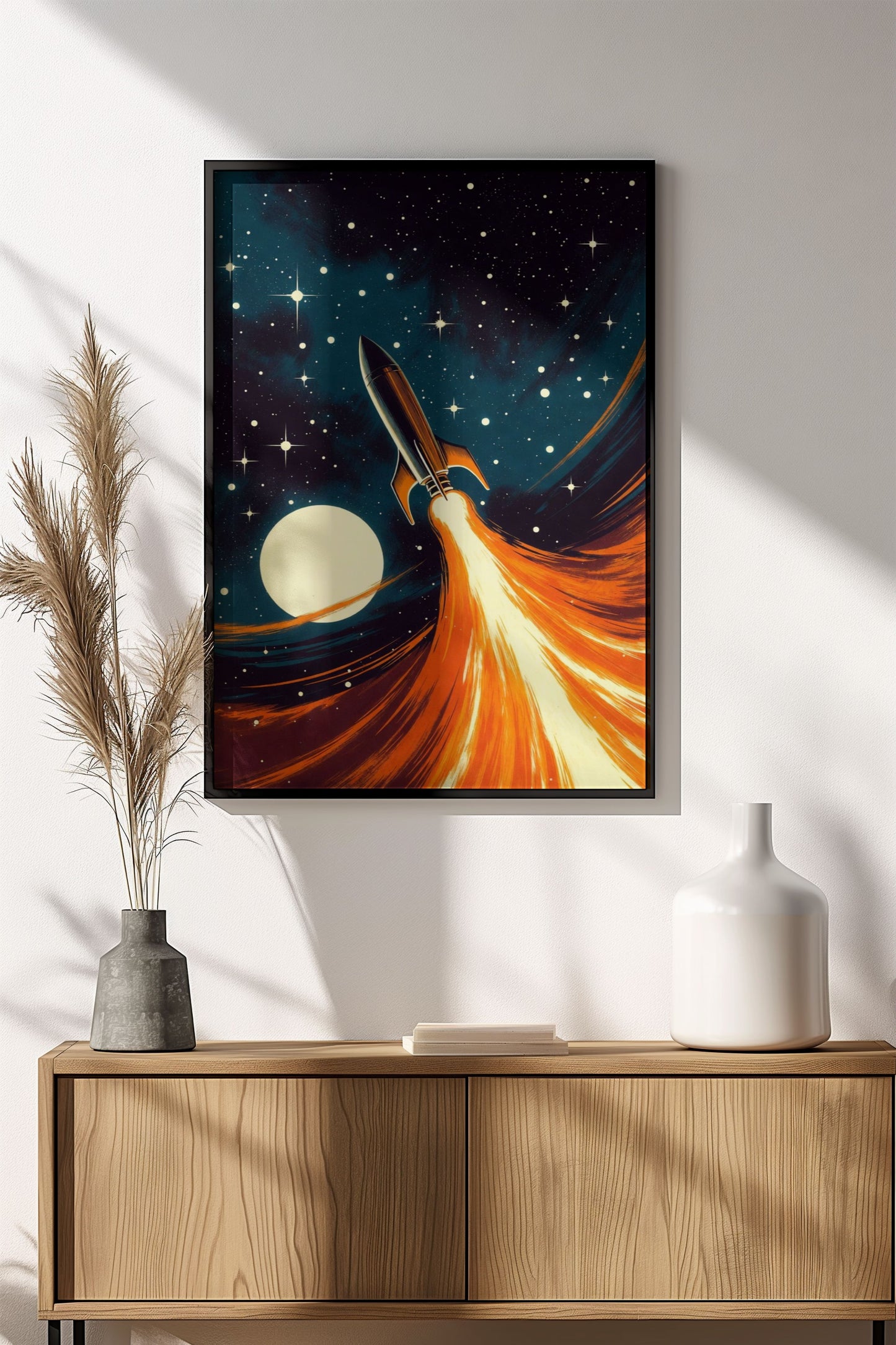 Vintage Rocket Launch - Retro Space Adventure Poster