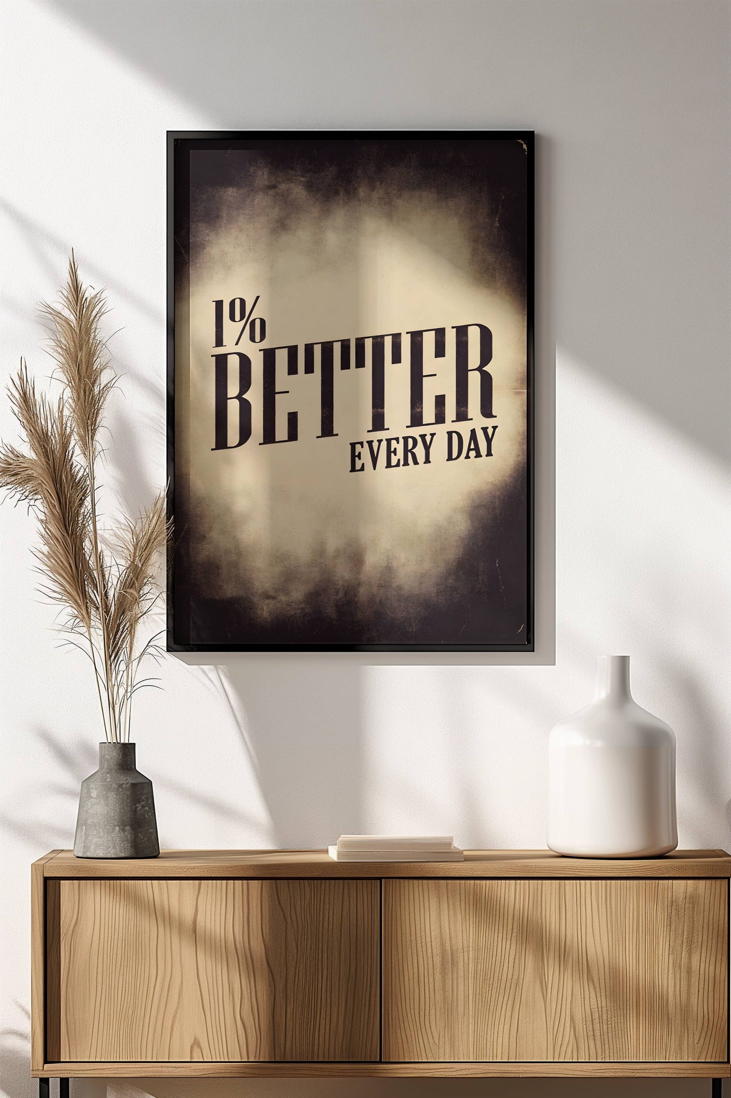 1% Better Every Day Poster - Retro Motivational Growth Art