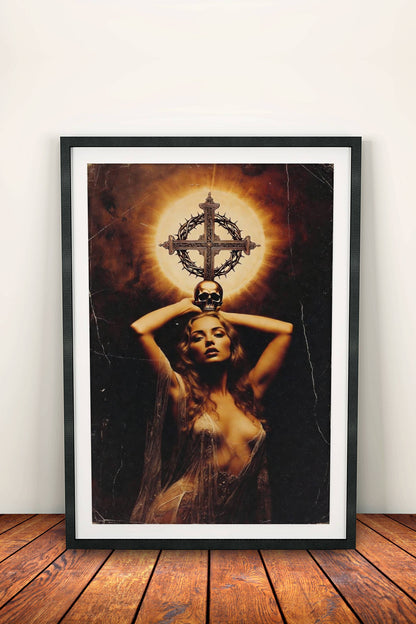 Holy Mary Dark Poster – Retro Gothic Spiritual Art