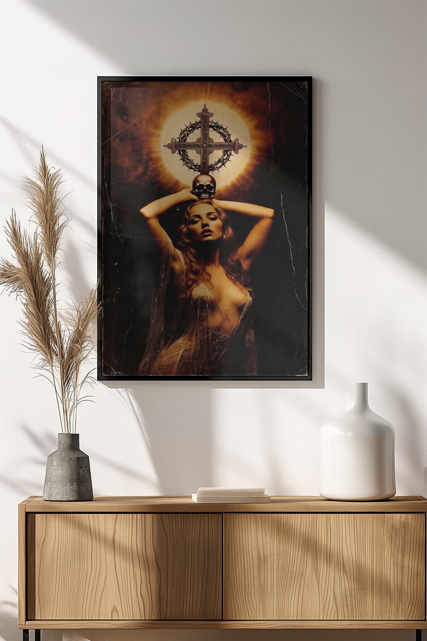 Holy Mary Dark Poster – Retro Gothic Spiritual Art