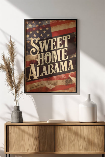 Sweet Home Alabama Poster - Retro American Pride Art