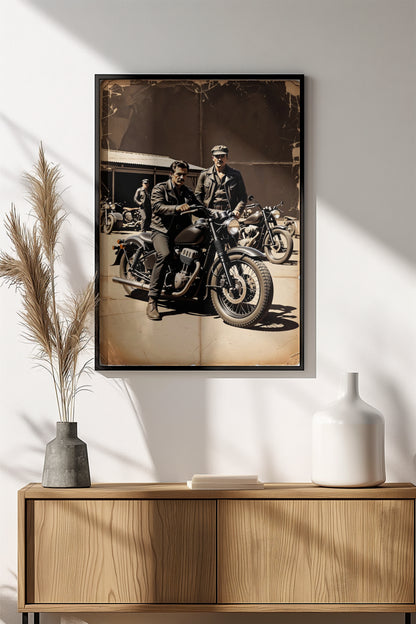 Retro Motorcycle Gang Poster - Vintage Biker Brotherhood Art