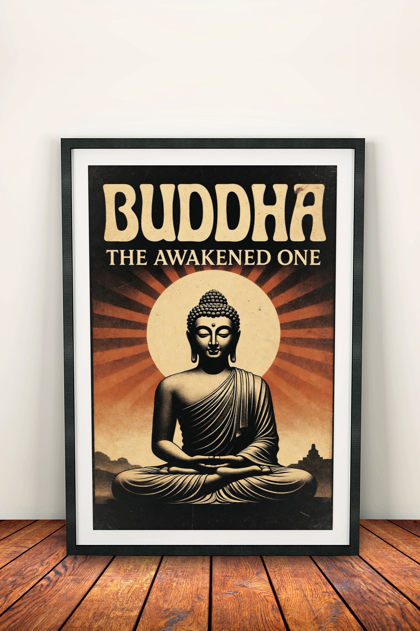 Buddha The Awakened One Poster - Retro Spiritual Zen Art