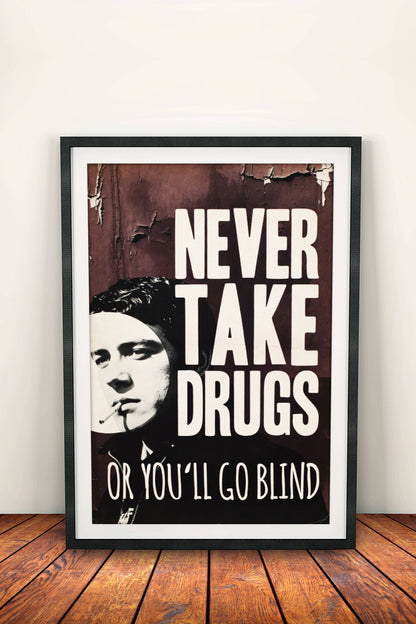 Never Take Drugs Poster – Retro Anti-Drug Warning Art