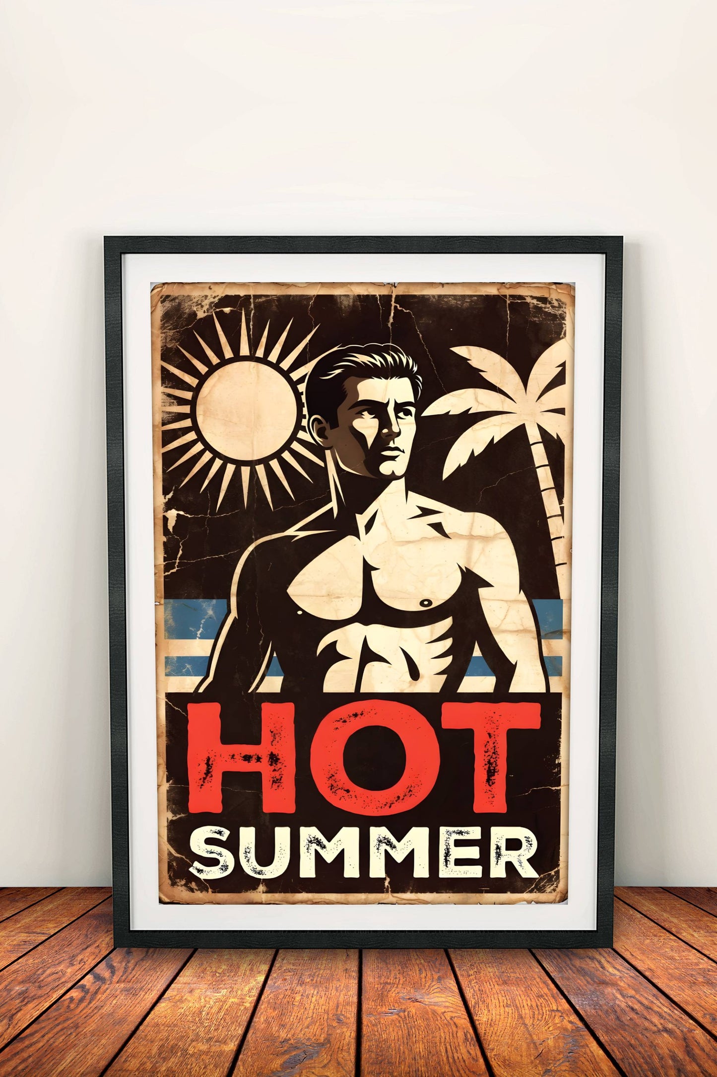 Hot Summer Poster – Retro Beach Art