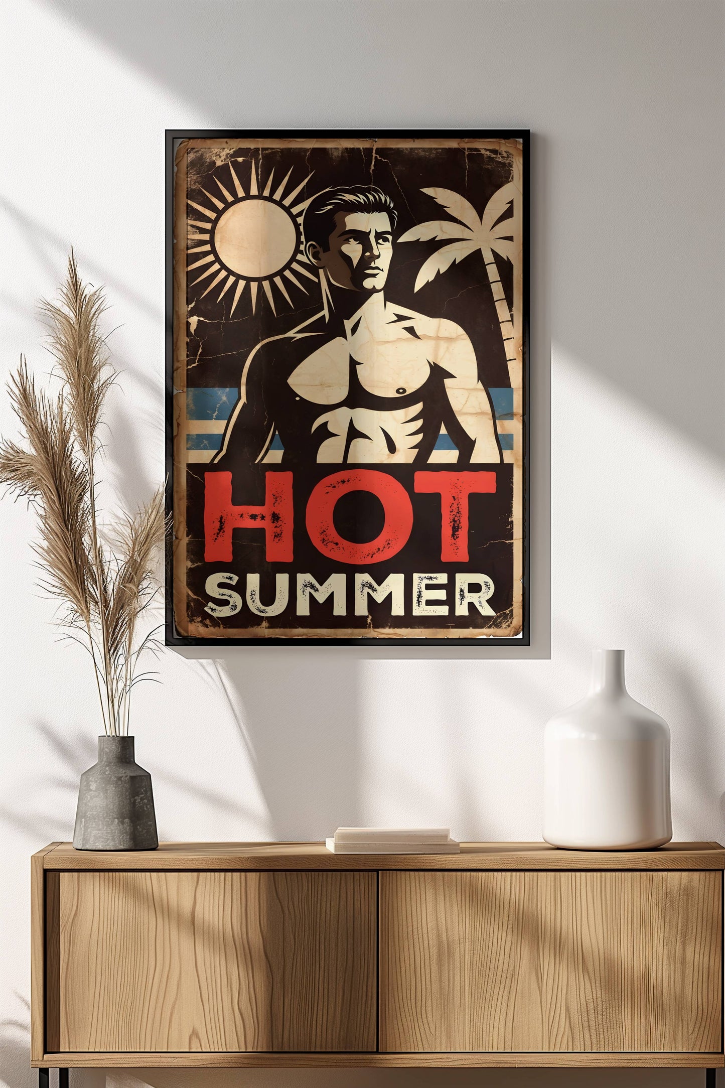 Hot Summer Poster – Retro Beach Art