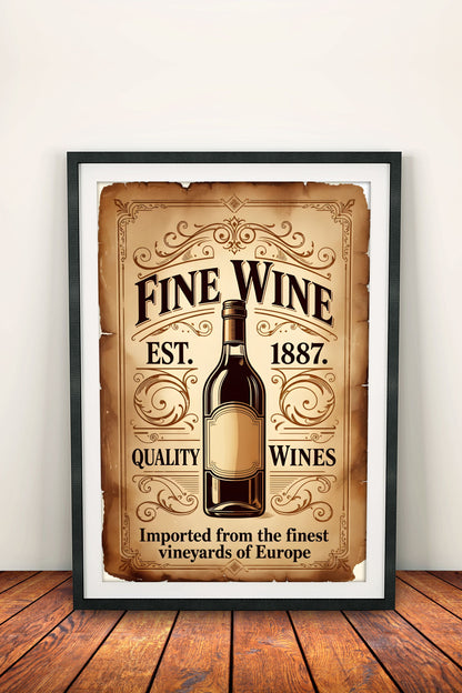 Fine Wine Imported Europe - Vintage Poster