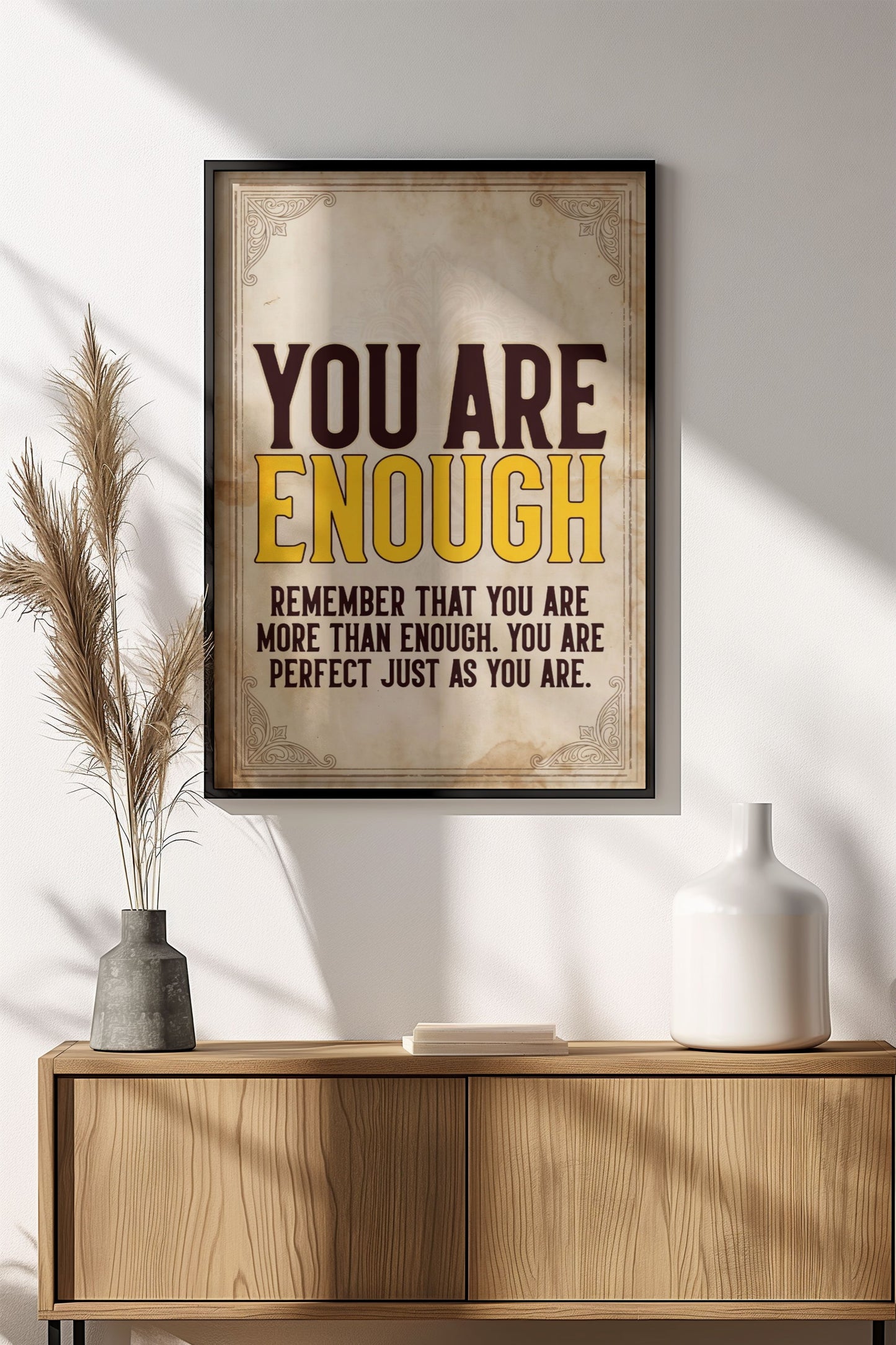 You Are Enough - Vintage Motivational Affirmation Poster