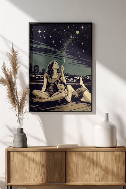 Midnight Dreams Poster – Retro Night Vibes Art