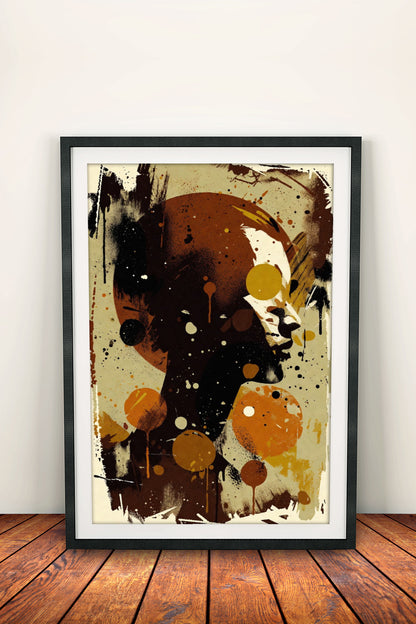 Abstract Skull Poster - Retro Dark Art