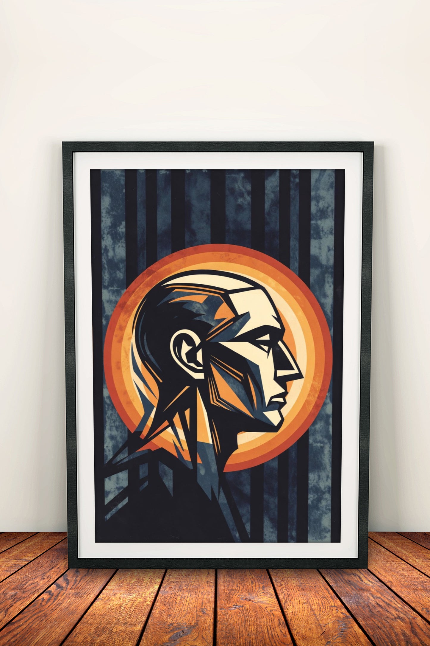 Abstract Profile Poster - Retro Geometric Portrait Art