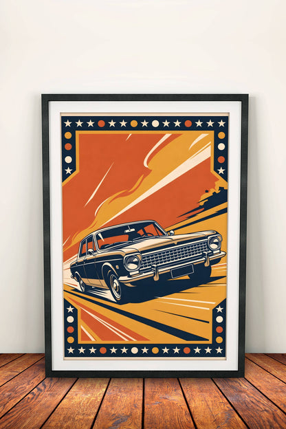Classic Soviet Car Speed ​​Poster - Retro Road Rally Art