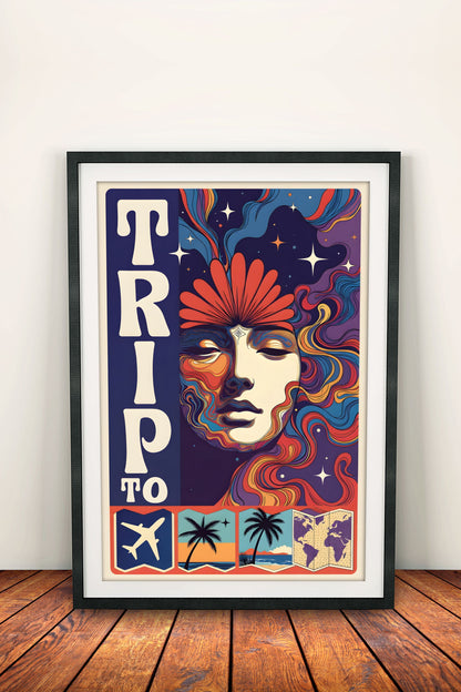 Trip To Journey - Retro Vintage Travel Poster