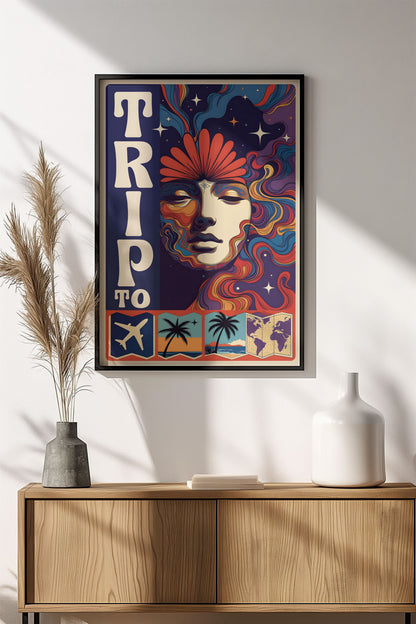 Trip To Journey - Retro Vintage Travel Poster