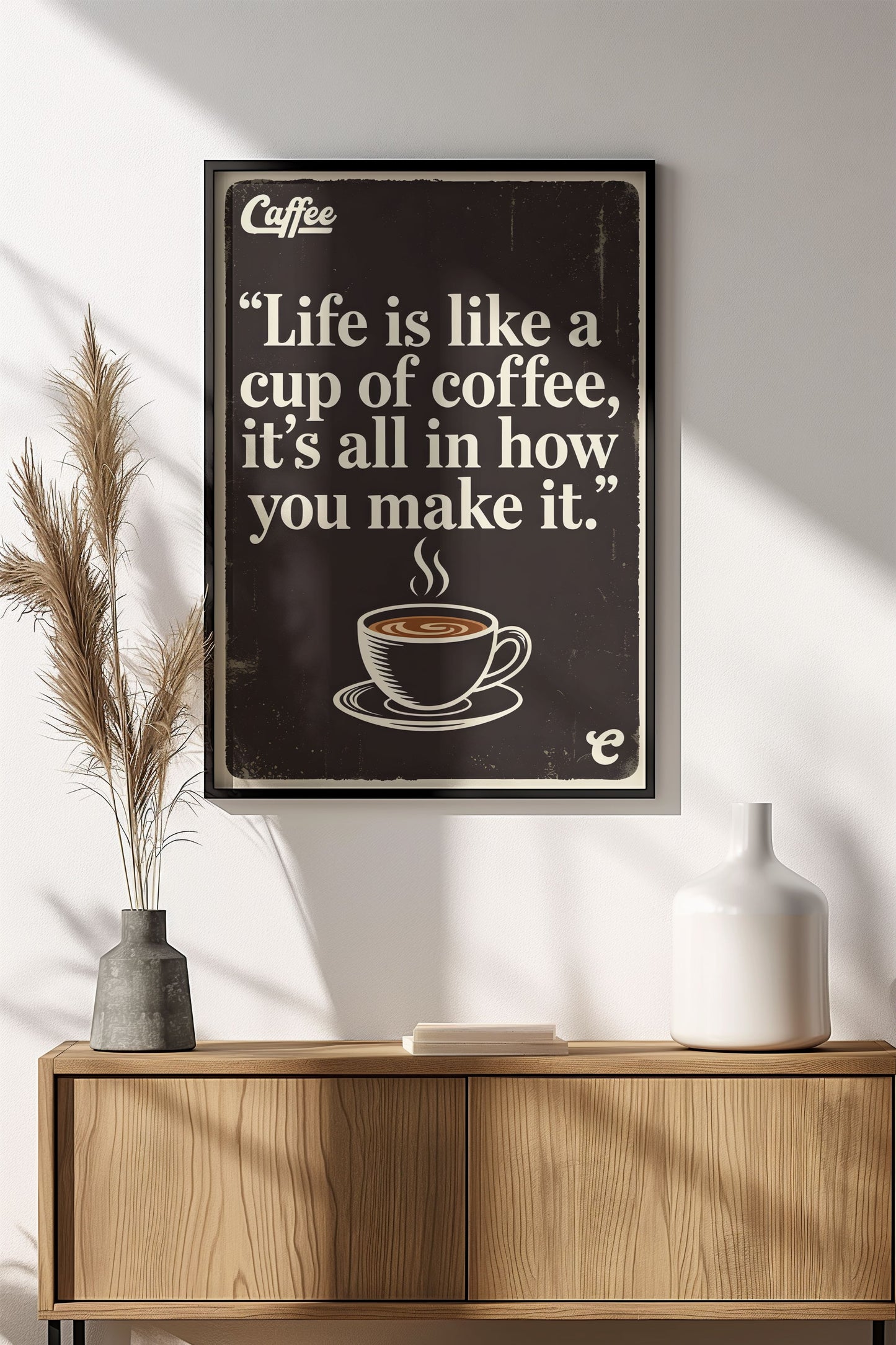 Coffee Life Quote - Vintage Poster